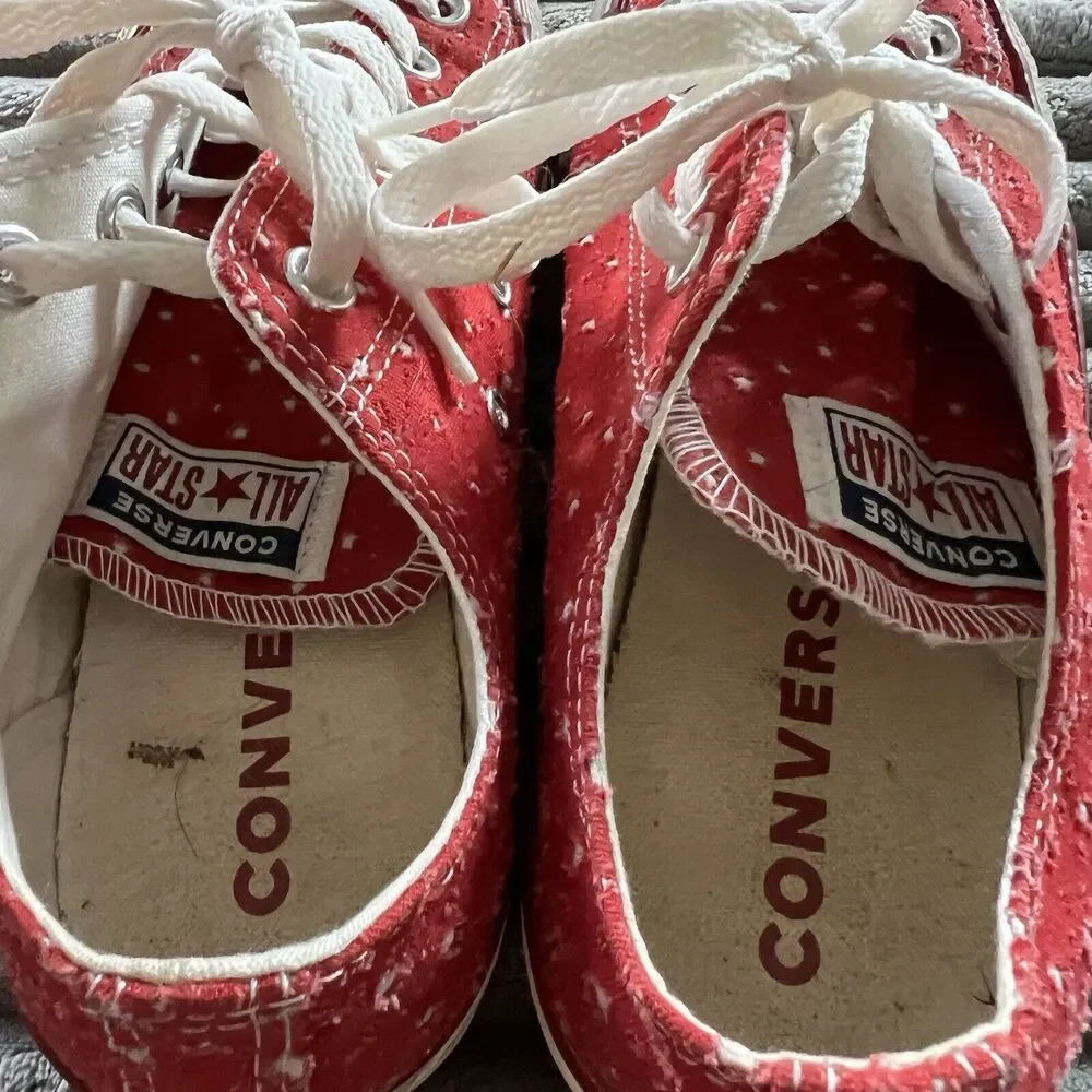 Converse All Star Red Canvas Sneaker Women Size 8 - Picture 8 of 8